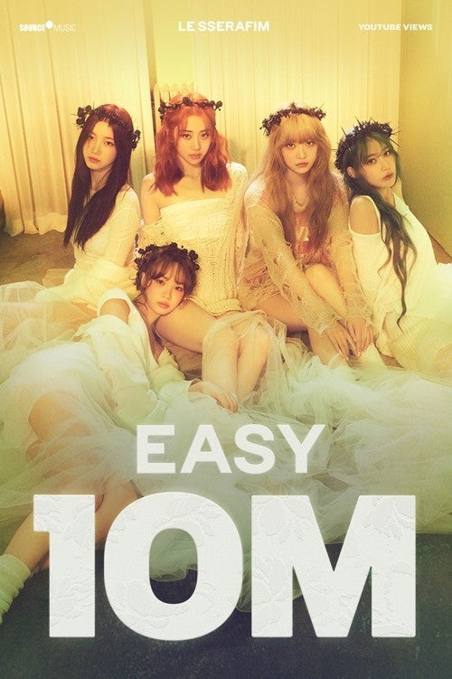 LE SSERAFIM's 'EASY' takes first place on the album chart... Music video exceeds 10 million views in the shortest period of time
