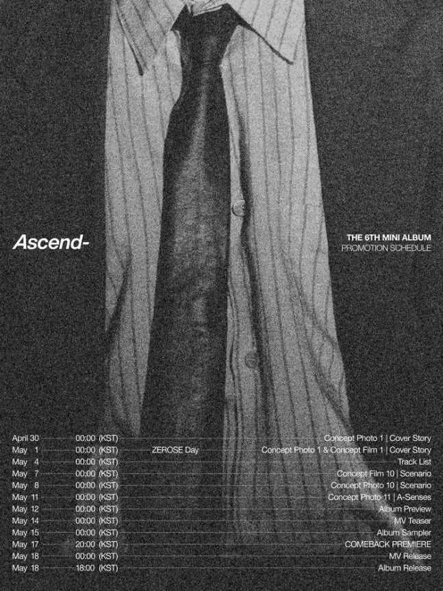 ZEROBASEONE Unveils Scheduler for 6th Mini Album ‘Ascend-’