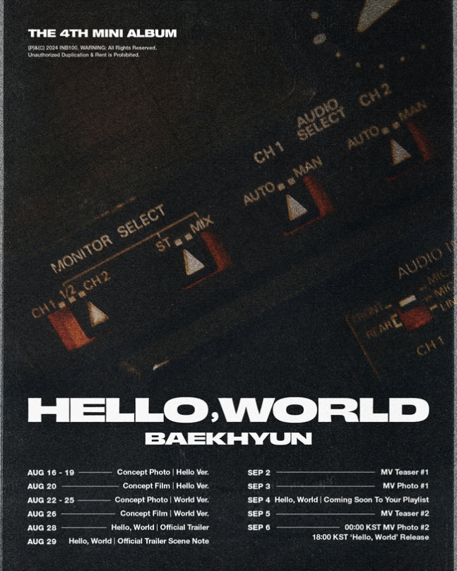 BAEKHYUN, 4th mini album ‘Hello, World’ scheduler revealed