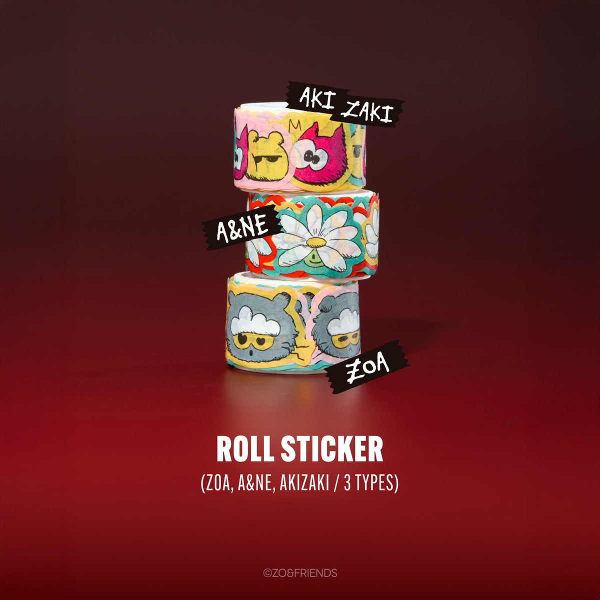 ZO&FRIENDS Winter POP-UP MD ZOA Roll Sticker